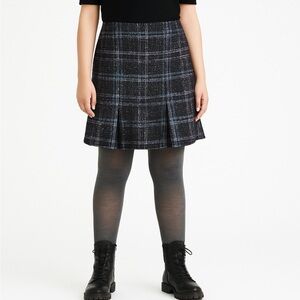 Jones New York Skirt 12 Wool Blend Flirty Plaid Tweed A-Line Academia Work